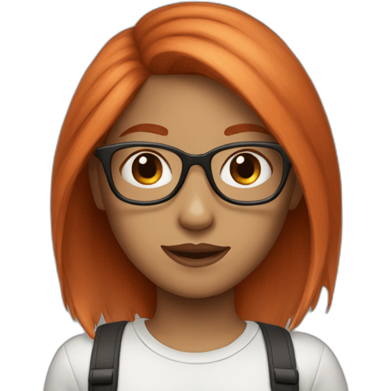 girl with glasses and red tip hair emoji