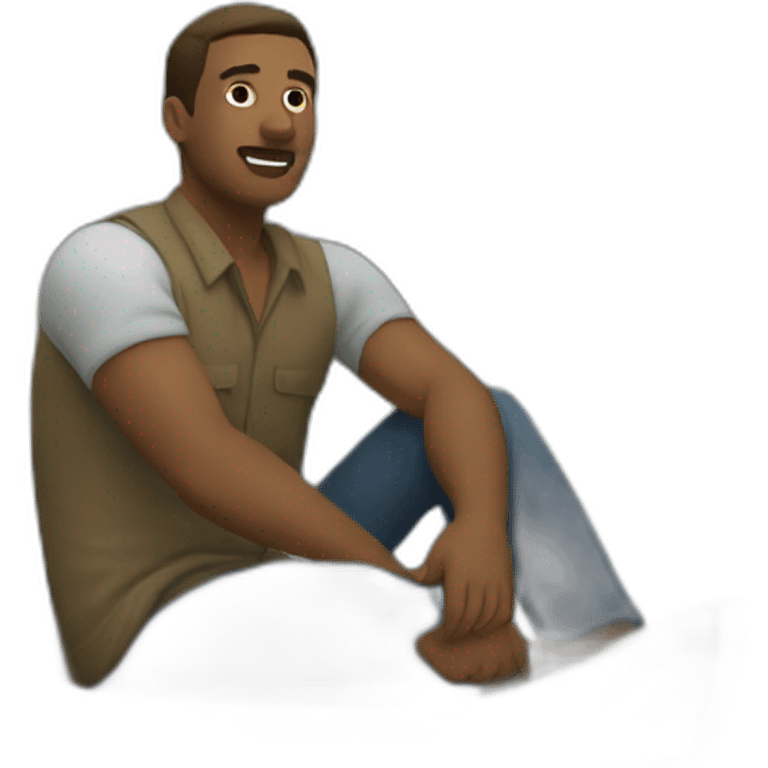 a man sitting in a river emoji