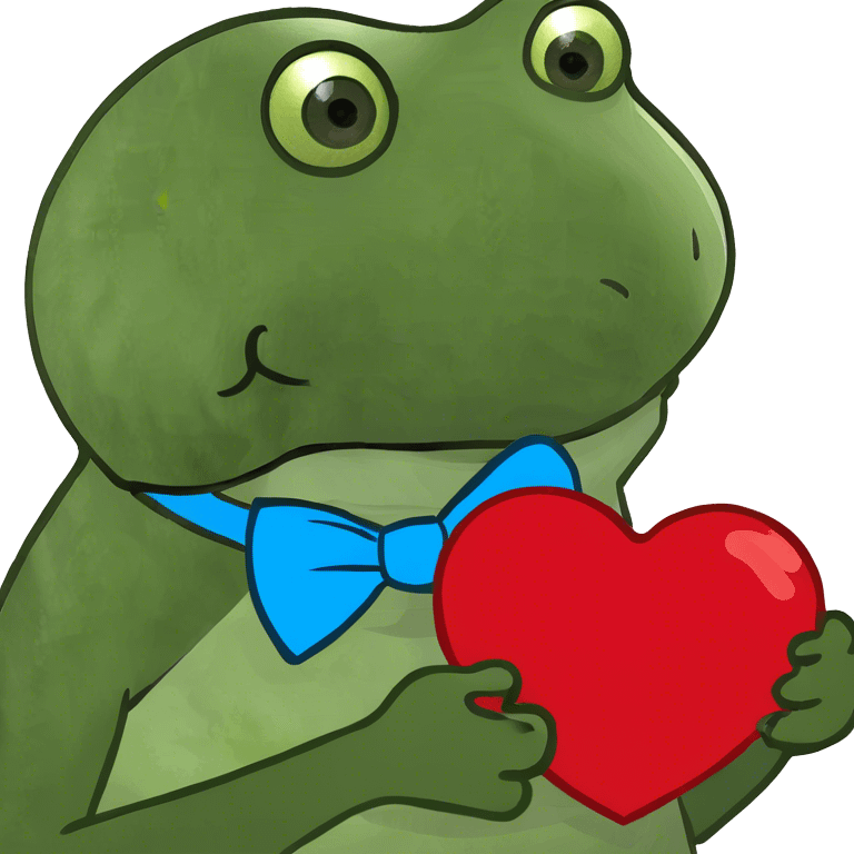 Bufo Holding a big red heart  emoji