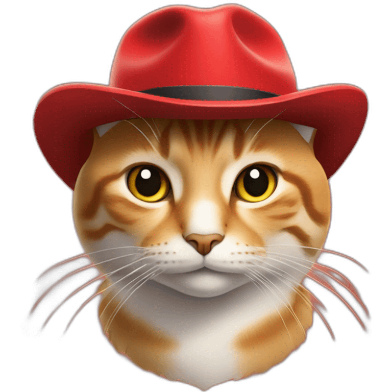 Un chat avec un chapeau rouge sur la tête  emoji