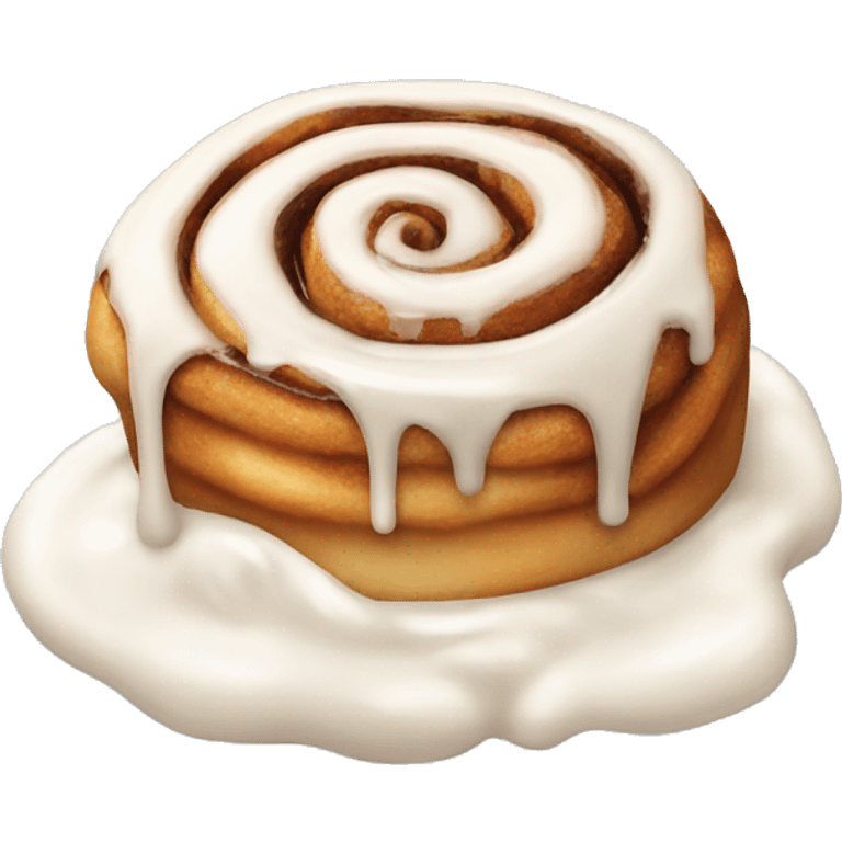 cinnamon roll with dripping frosting  emoji