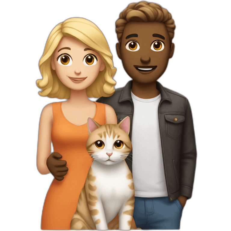 Couple with cat emoji