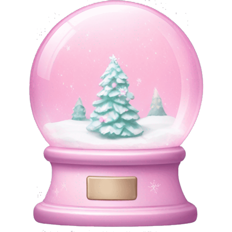 Pastel pink snow globe emoji