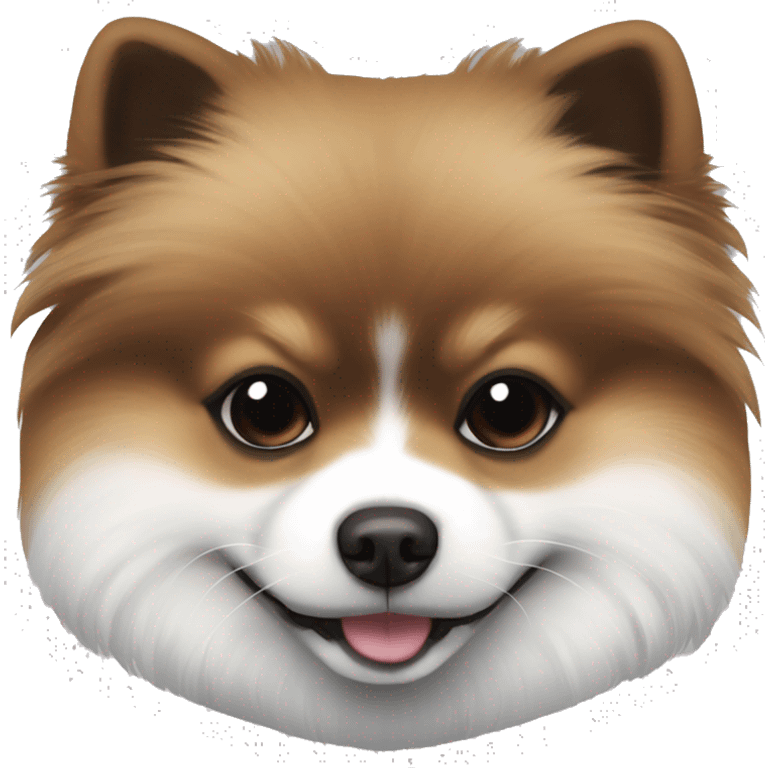 Sleeping dark grey and brown white white mouth pomeranian emoji