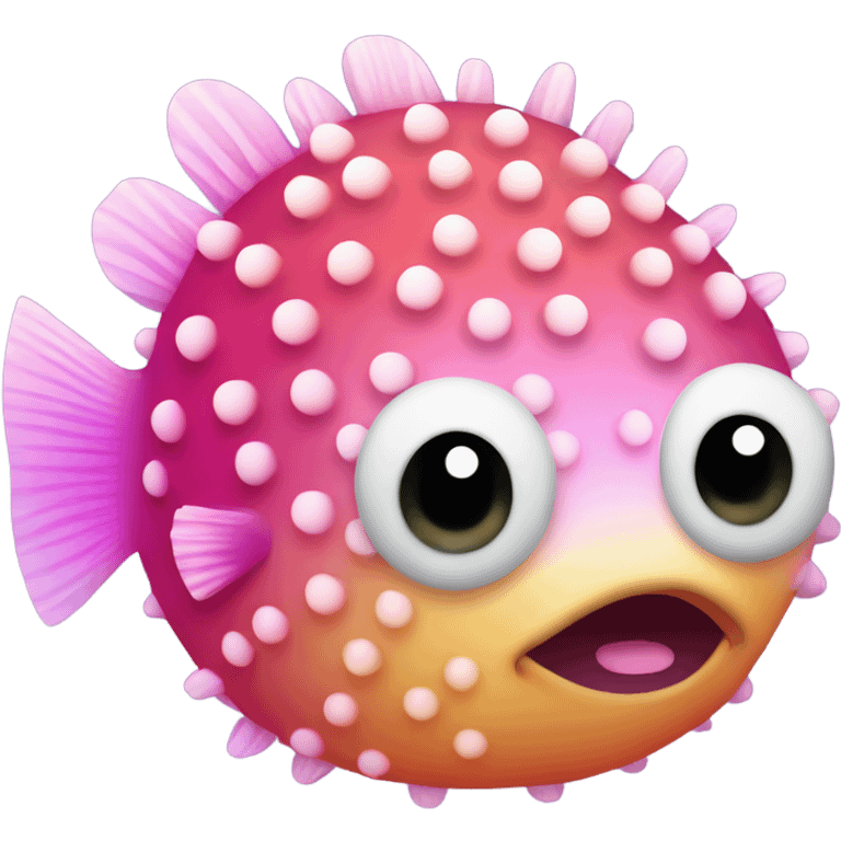 Pink ombre pufferfish with glitter  emoji