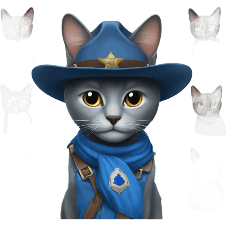 Blue Russian cat Texas Ranger emoji