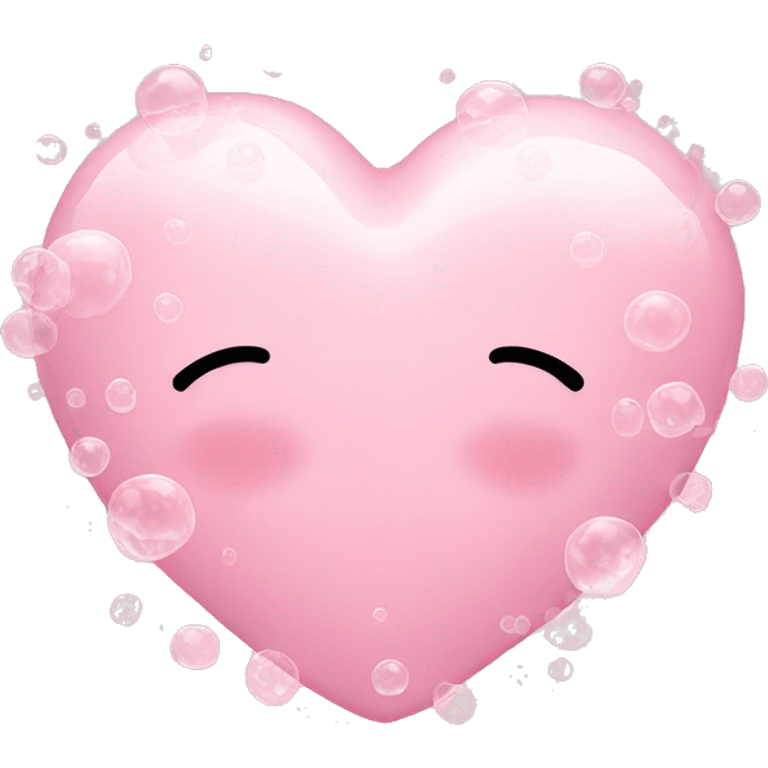 pale pink heart with bubbles emoji