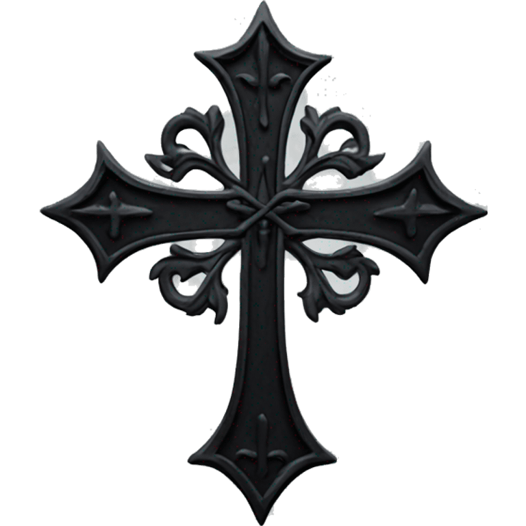 black gothic cross emoji