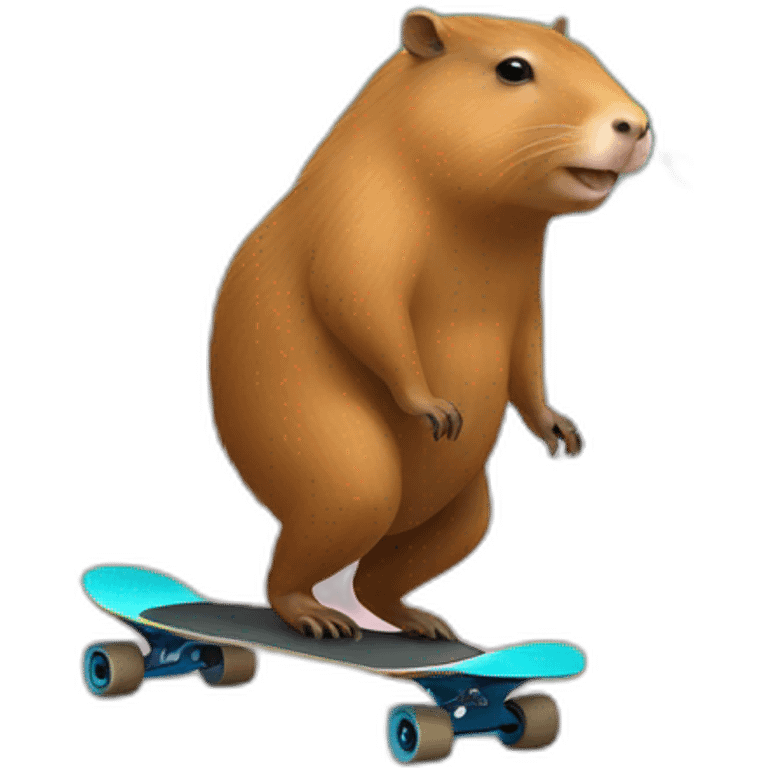 capybara riding a onewheel skateboard emoji