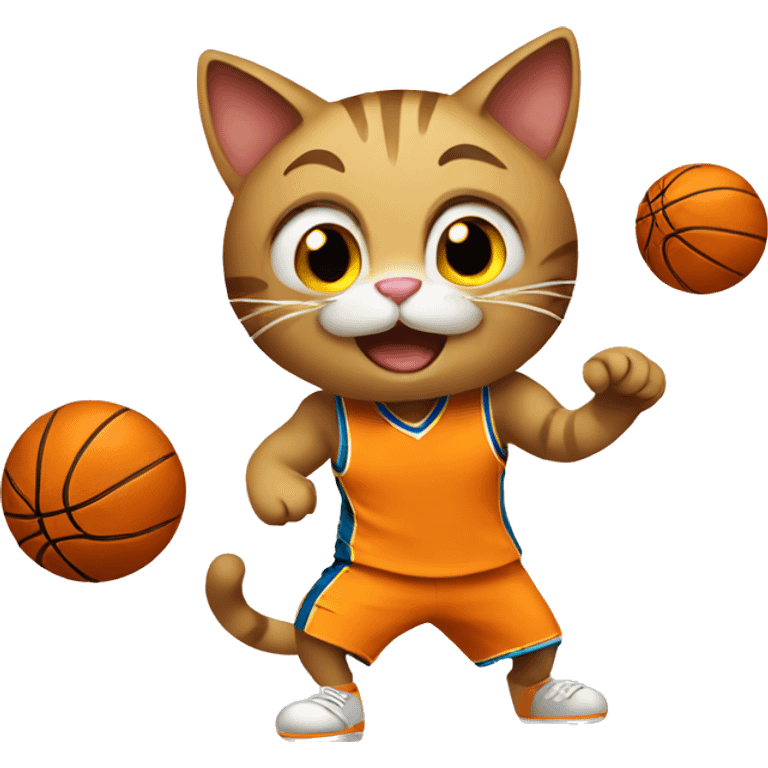 cat playing basketball  emoji