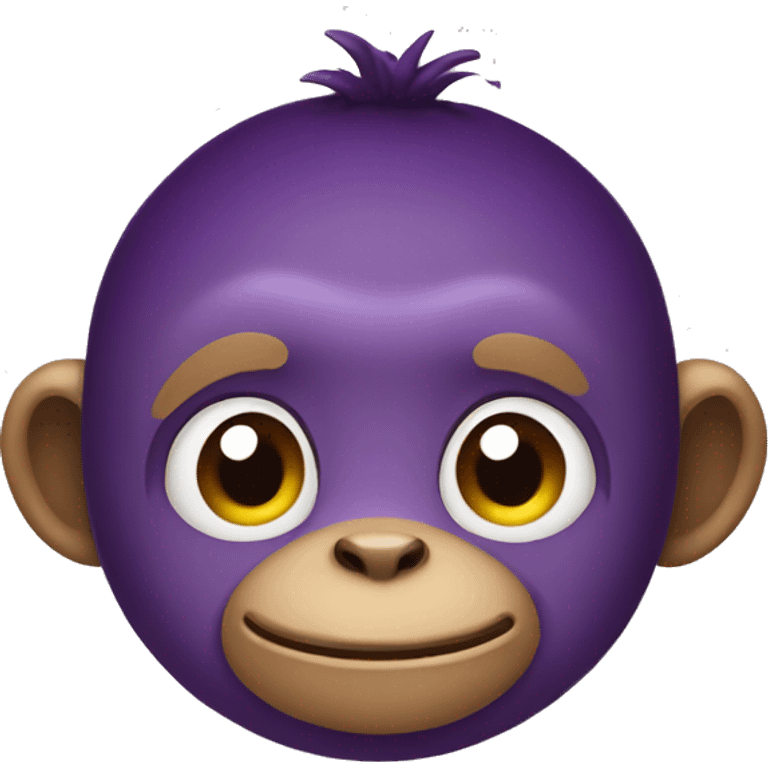 Monkey wearing eggplant emoji