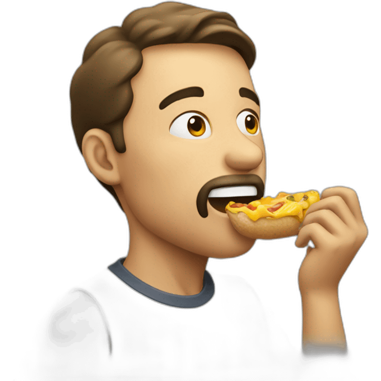 A man eating emoji