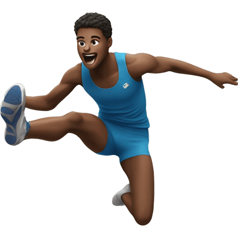 A runner jumping over a hurdle emoji