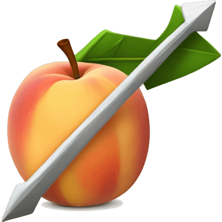 arrow pointing to a peach emoji