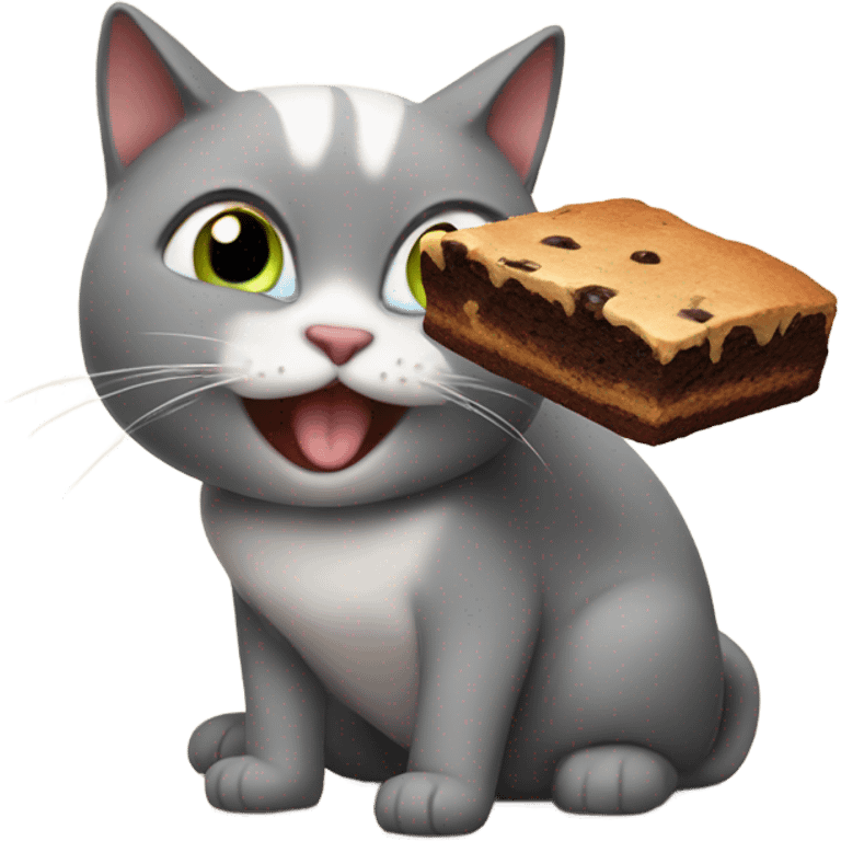 Farting cat eating a brownie  emoji