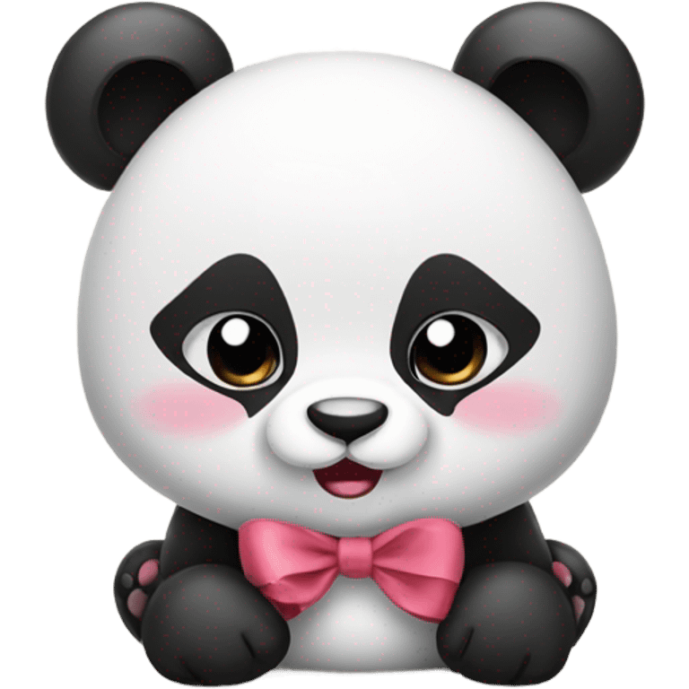 Cute panda with bow  emoji