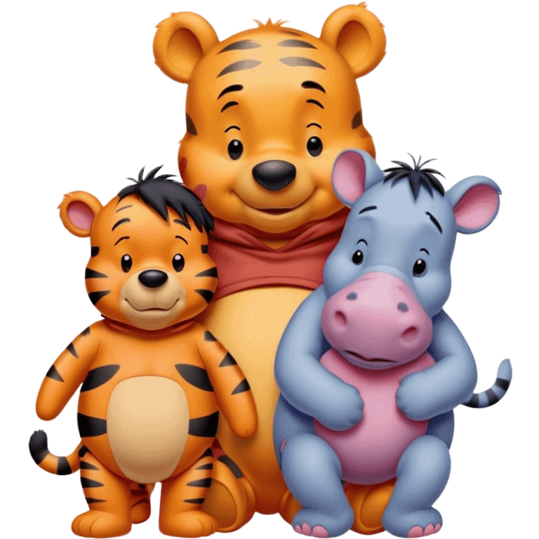 Winnie the pooh with Tigger and Eeyore emoji