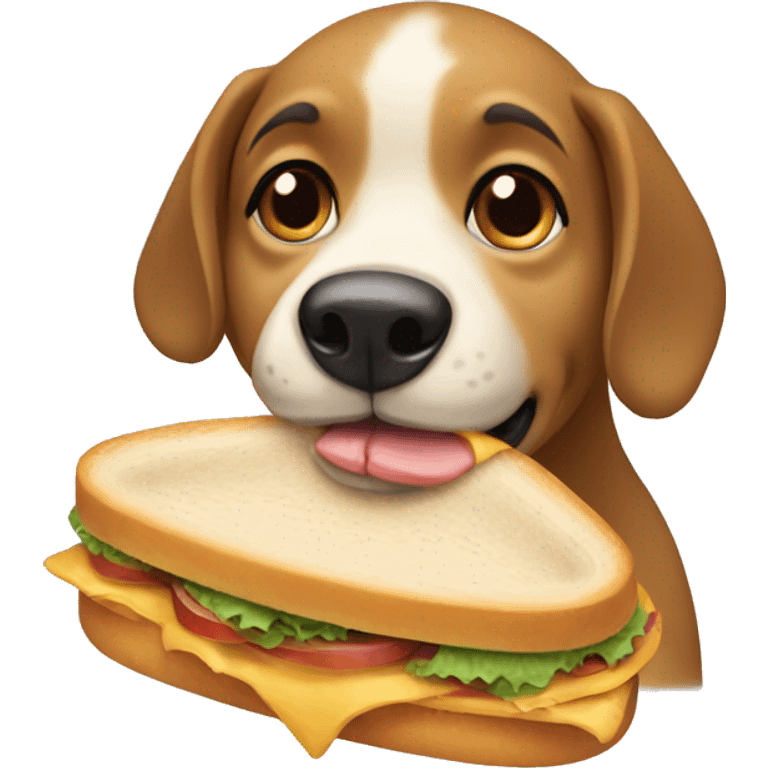 Dog eat a sandwich  emoji