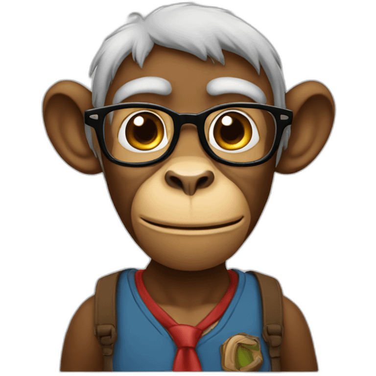 Monkey nerd emoji