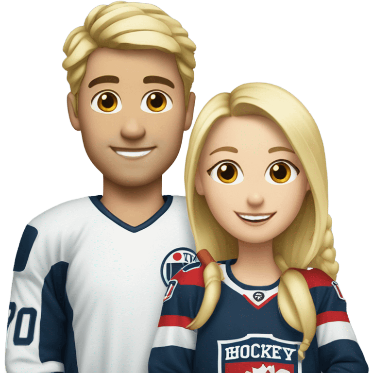 a hockey boy and his blonde girlfriend emoji