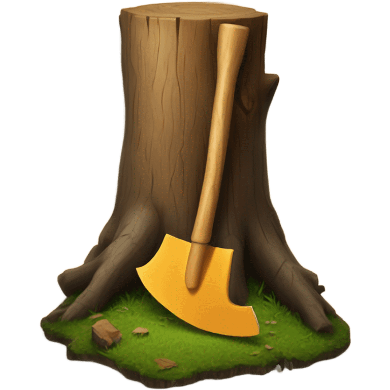 Stump with a axe in it emoji