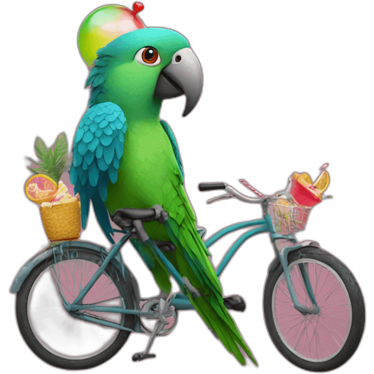 party parrot with bike emoji