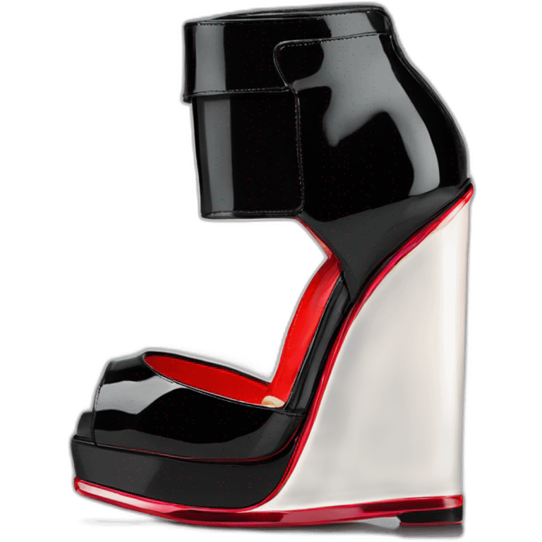 One WEDGE heel LOUBOUTIN black PATENT emoji