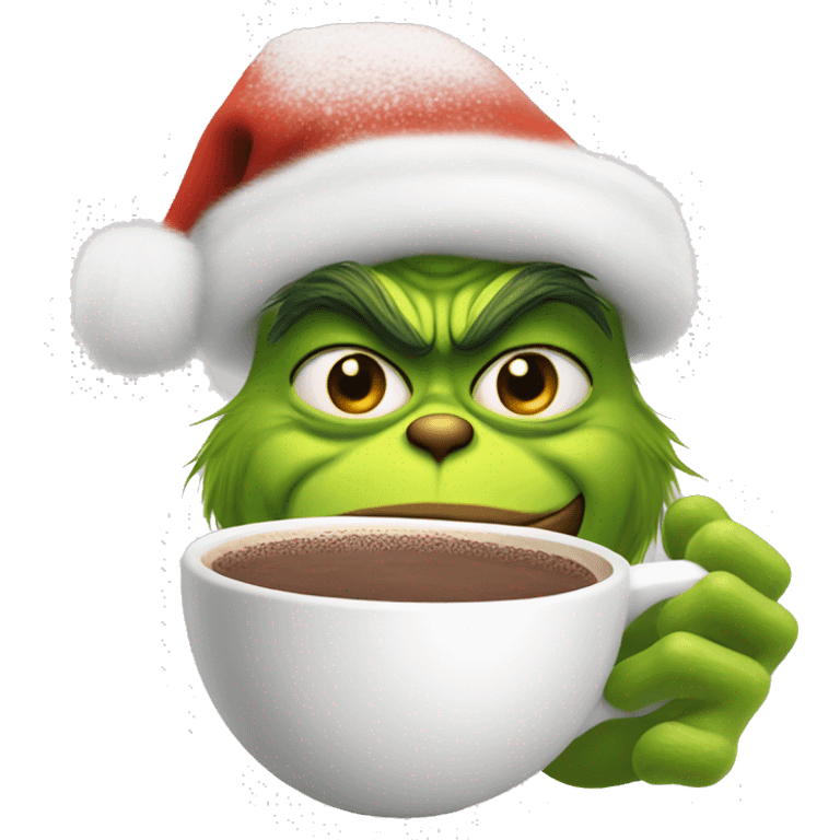 Grinch with hot chocolate  emoji