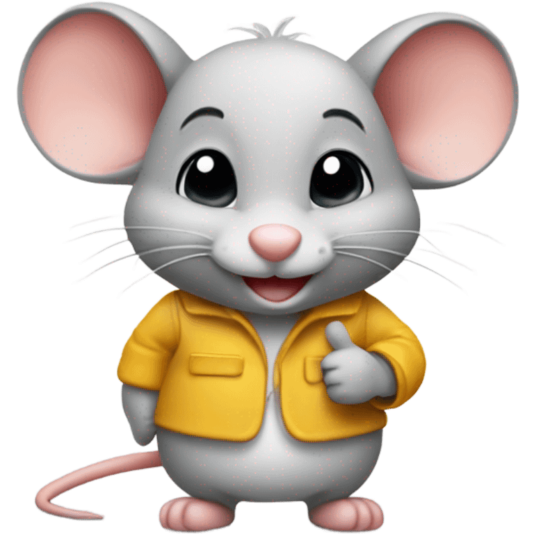 Cute mouse job done, thumb up emoji