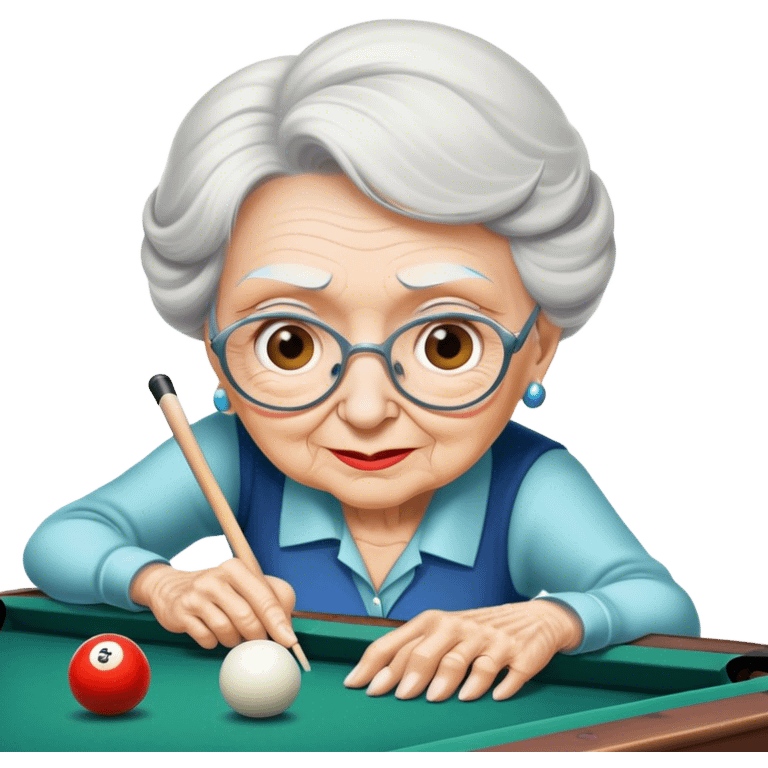 Old lady playing pool emoji