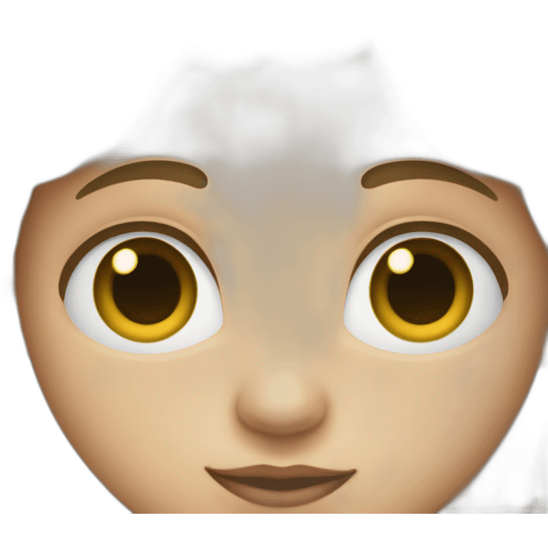 un niño con pelo liso y negro  medio oscuro con ojos azules emoji