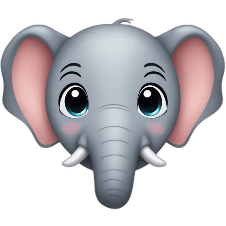 Cute elephant face emoji