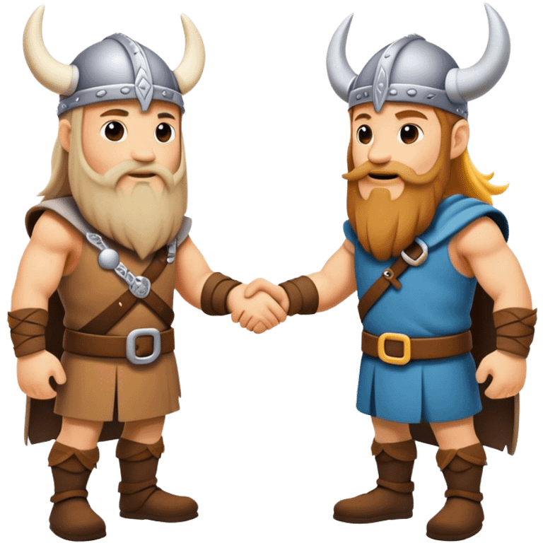 two Vikings shaking hands emoji