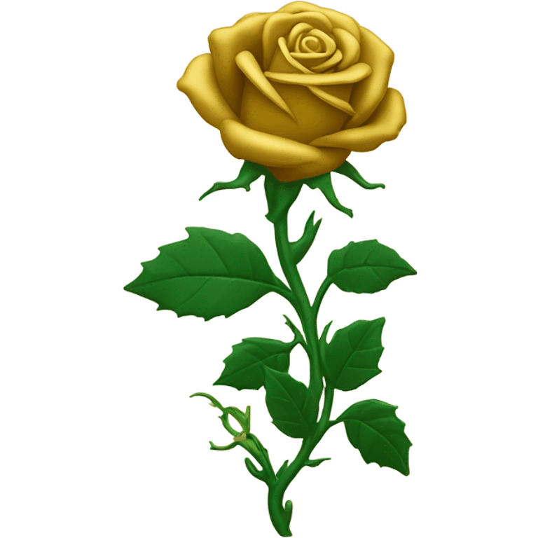 Gold roses with vines and thorns  emoji