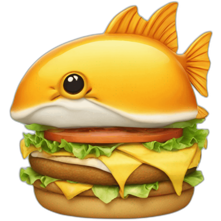 fish eating a burger emoji