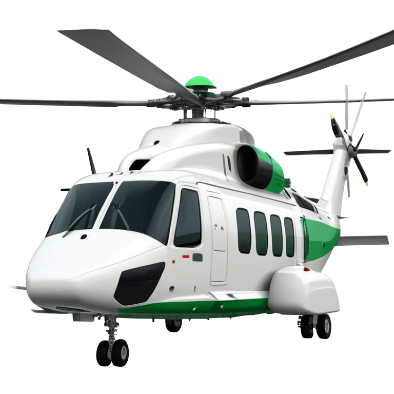 AgustaWestland AW139 - Leonardo (Model Year: 2022) (Iconic colour: White with green accents) emoji