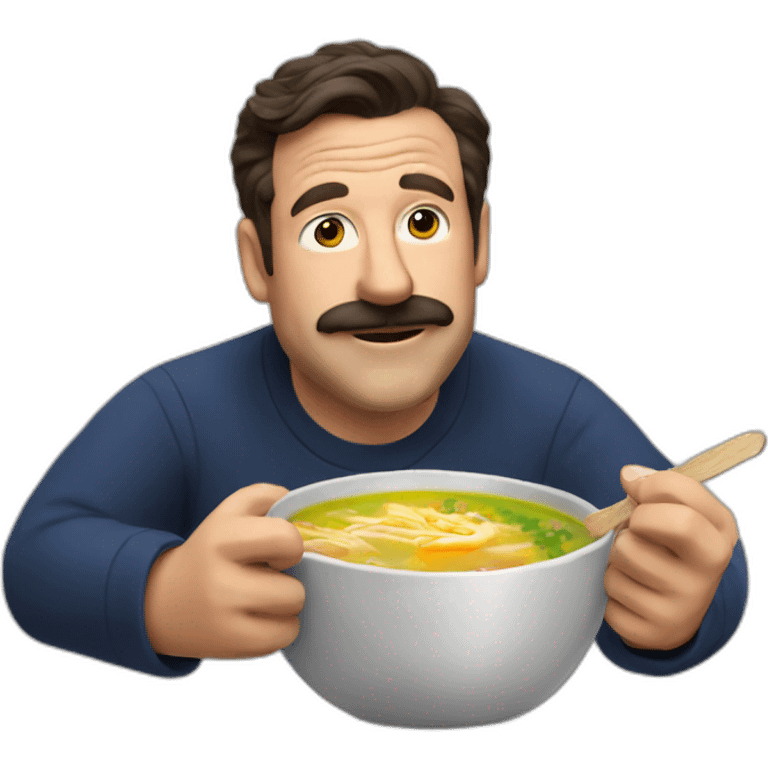 Ted lasso eating chicken soup  emoji