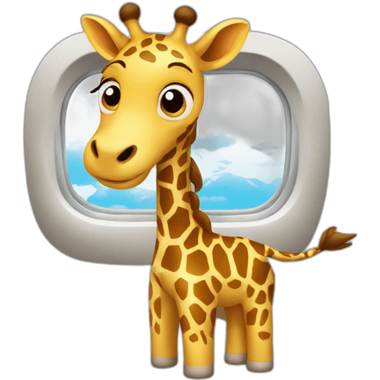 Girafe dans 7n avion emoji