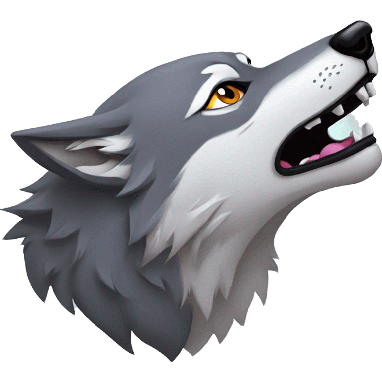 Howling wolf head emoji