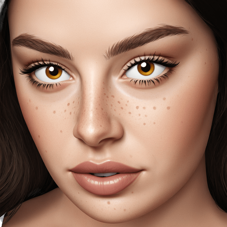 freckled beauty portrait close-up emoji