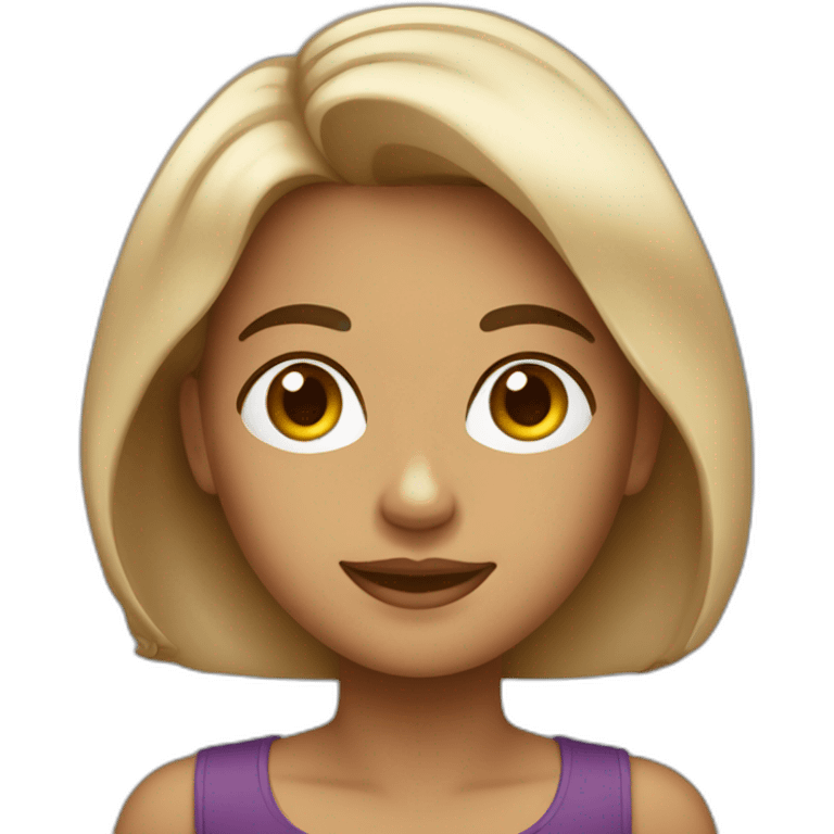 mulher branca com cabelo castanho escuro liso grande emoji