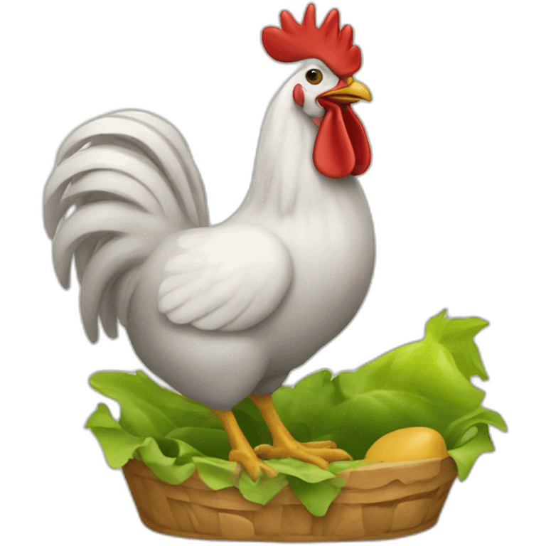 Poule sur un cheval emoji