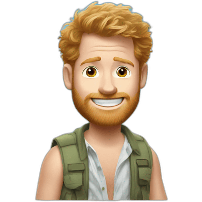 Prince Harry as a beach bum emoji