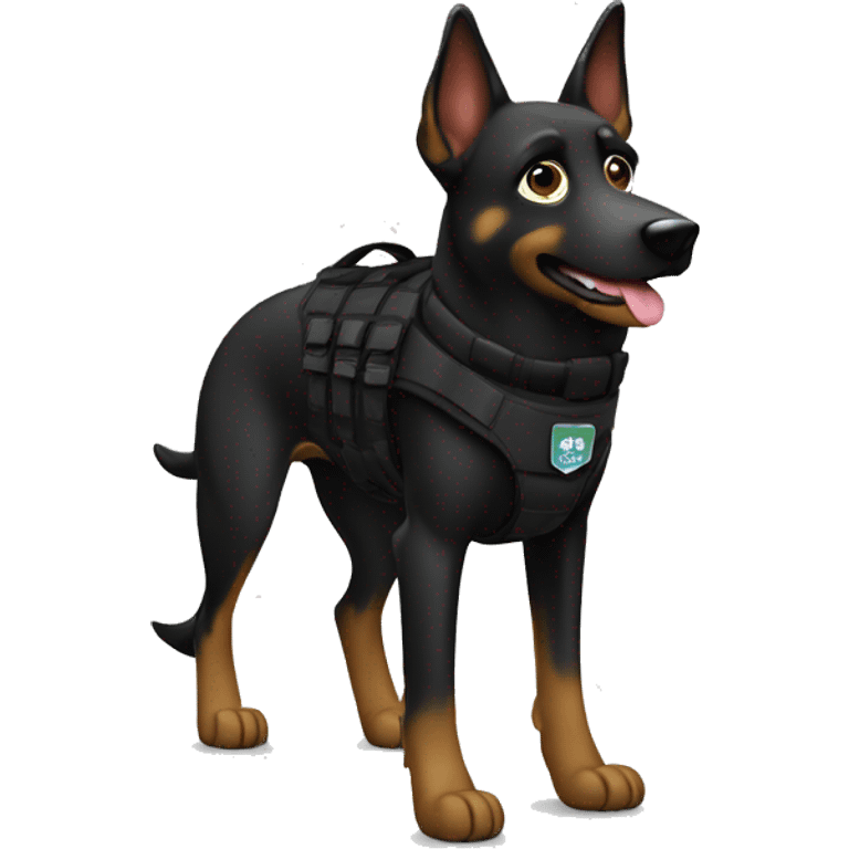 black k9 with pd vest emoji