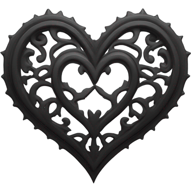 Gothic black and white heart emoji