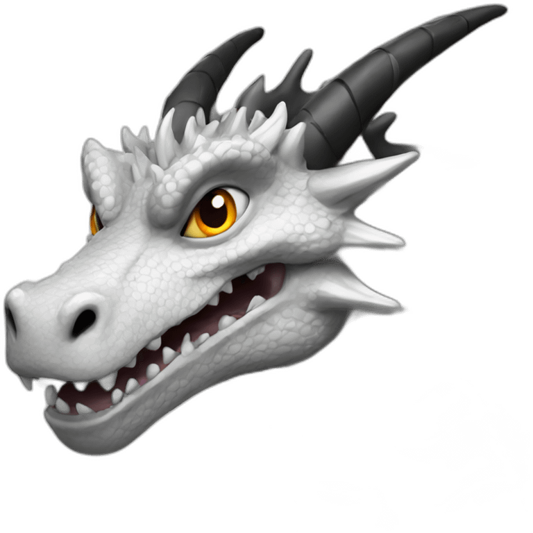 black and white dragon emoji