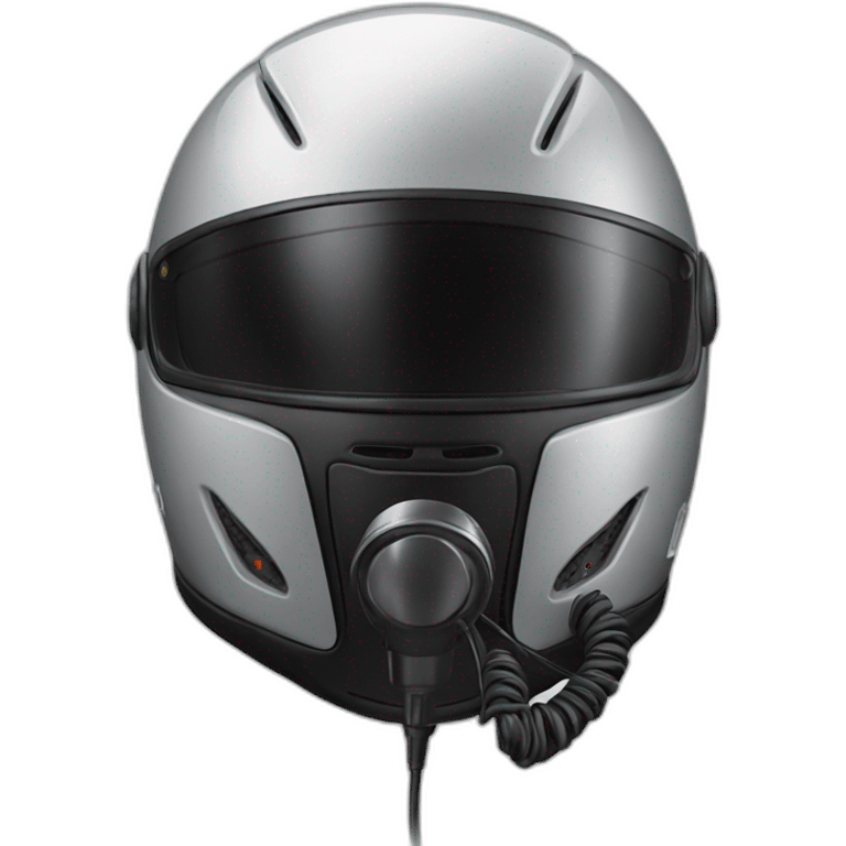 motorcycle helmet speaking to a microphone emoji