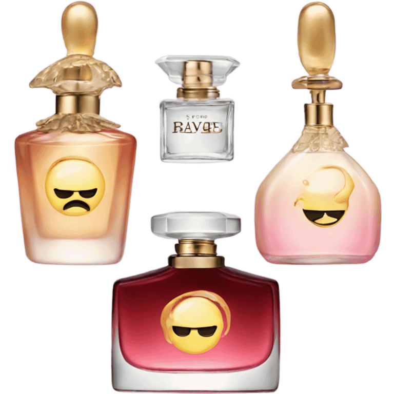 three expensive parfume bottles emoji