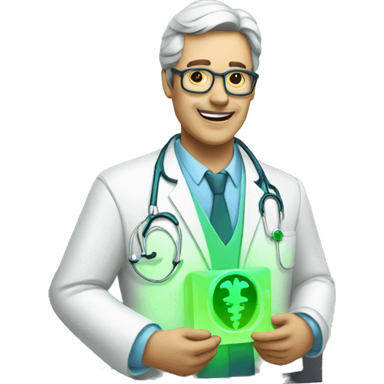 plaque doctor with neon emoji