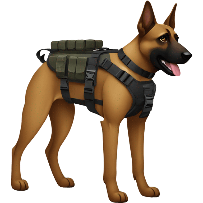 Dark Belgian malinois, tactical emoji